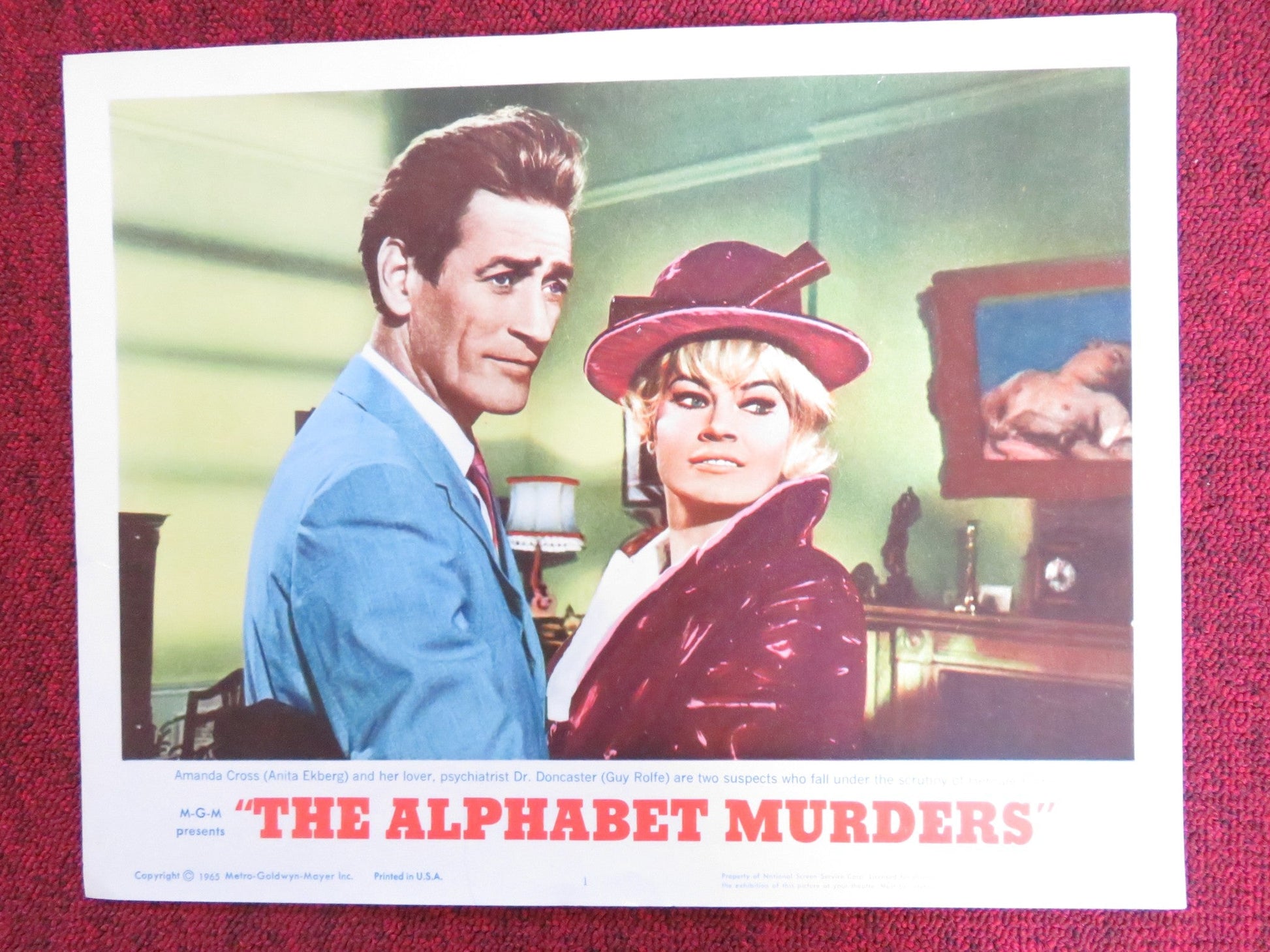 THE ALPHABET MURDERS US LOBBY CARD FULL SET TONY RANDALL ANITA EKBERG 1965 Rendezvous Cinema Movie posters