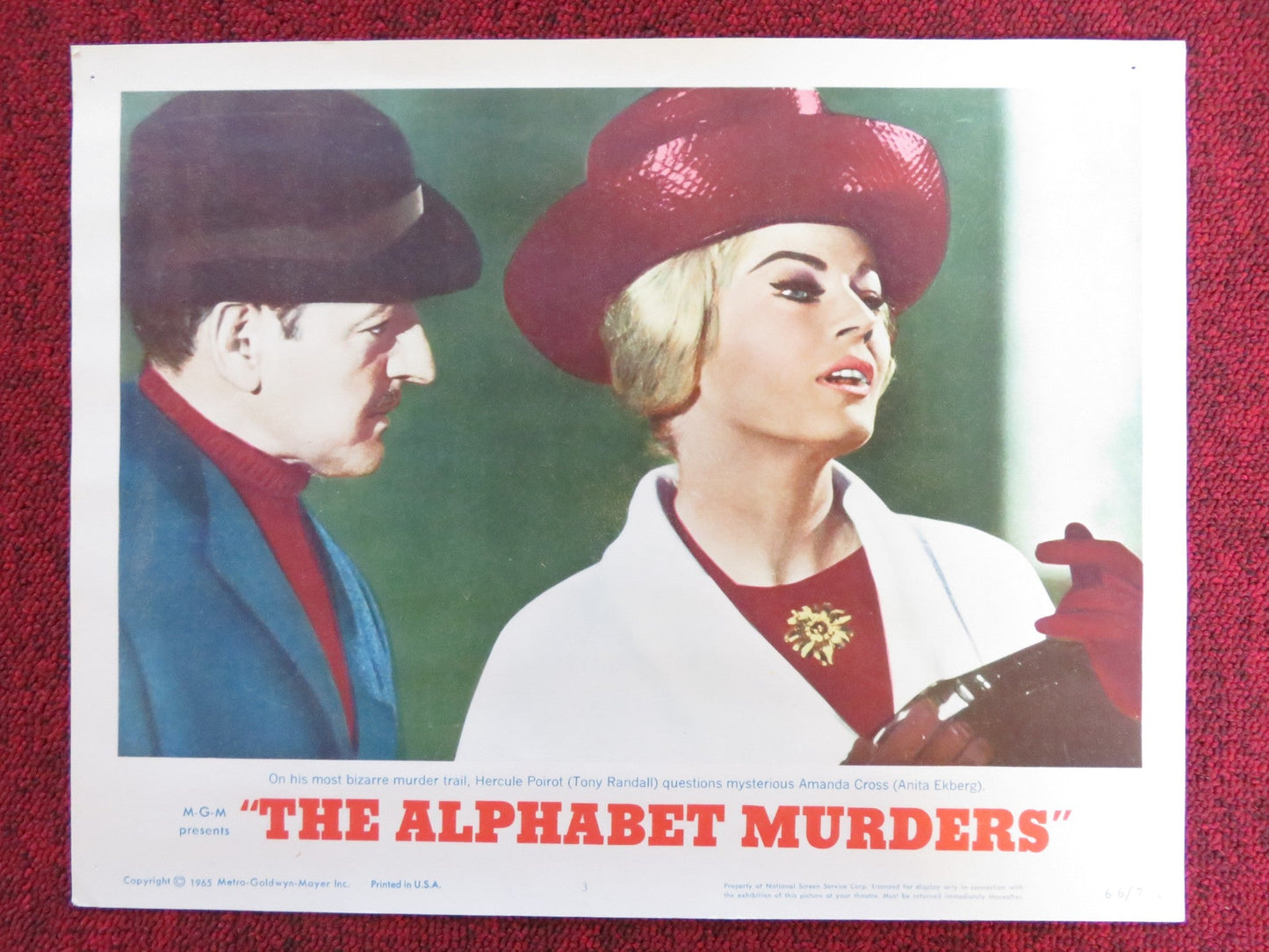 THE ALPHABET MURDERS US LOBBY CARD FULL SET TONY RANDALL ANITA EKBERG 1965 Rendezvous Cinema Movie posters