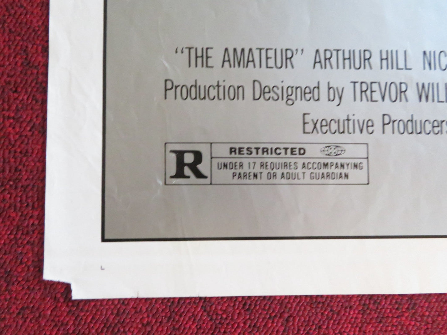 THE AMATEUR FOLDED US ONE SHEET POSTER JOHN SAVAGE CHRISTOPHER PLUMMER 1982 Rendezvous Cinema Movie posters