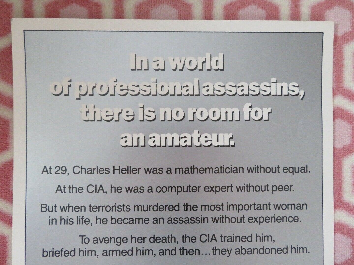 THE AMATUER US INSERT (14"x 36") POSTER JOHN SAVAGE CHRISTOPHER PLUMMER 1982 Movie posters