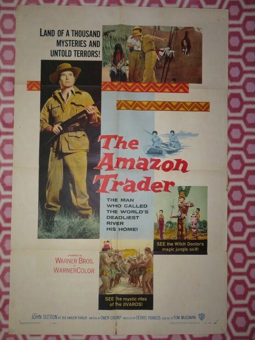 THE AMAZON TRADER US ONE SHEET POSTER JOHN SUTTON OWEN CRUMP 1956 Movie posters