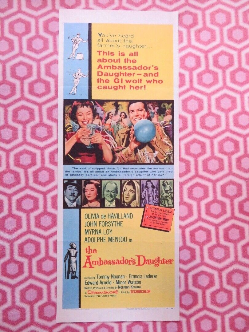 THE AMBASSADOR'S DAUGHTER US INSERT (14"x 36") POSTER OLIVA DE HAVILLAND 1956 Movie posters