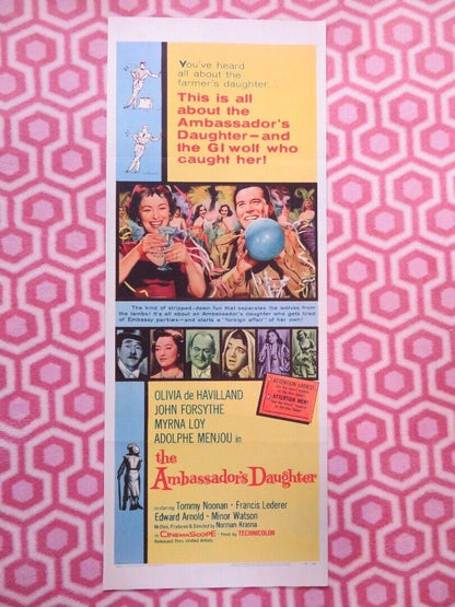 THE AMBASSADOR'S DAUGHTER US INSERT (14"x 36") POSTER OLIVA DE HAVILLAND 1956 Movie posters