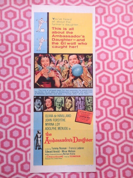 THE AMBASSADOR'S DAUGHTER US INSERT (14"x 36") POSTER OLIVA DE HAVILLAND 1956 Movie posters