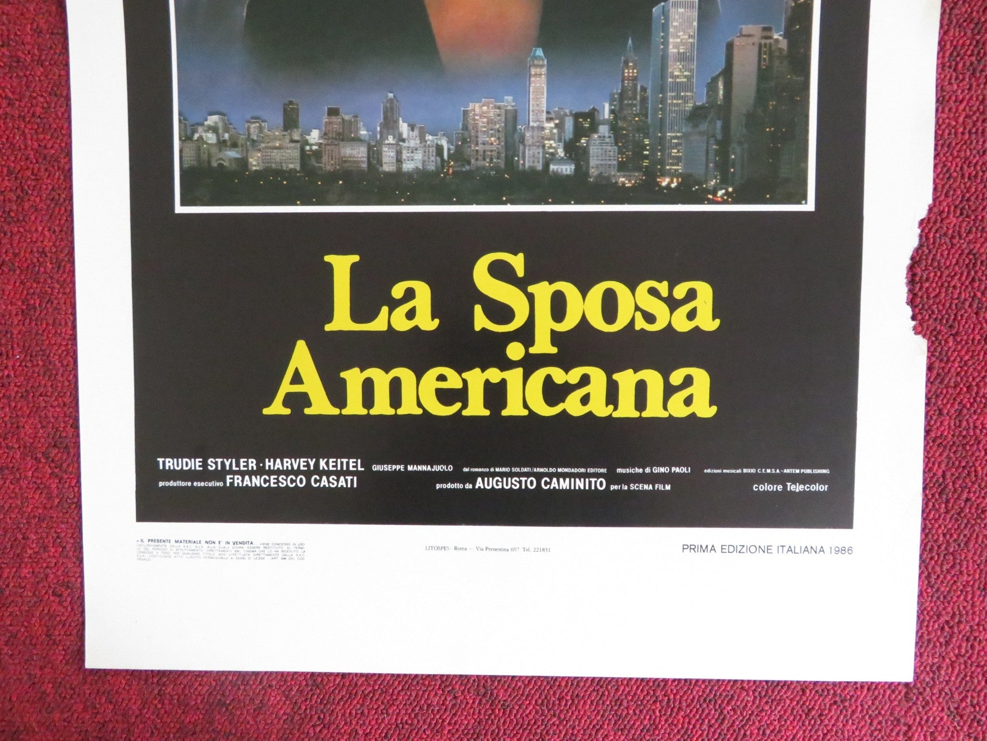 THE AMERICAN BRIDE ITALIAN LOCANDINA POSTER STEFANIA SANDRELLI T. BERGGREN 1986 Rendezvous Cinema Movie posters