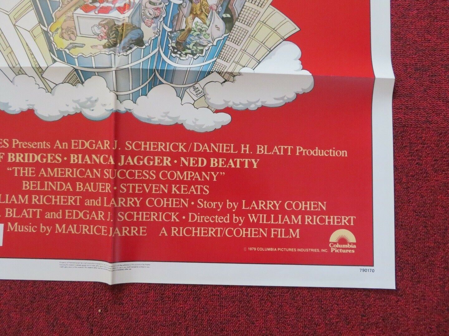 THE AMERICAN SUCCESS COMPANY FOLDED US ONE SHEET POSTER JEFF BRIDGES 1979 Movie posters