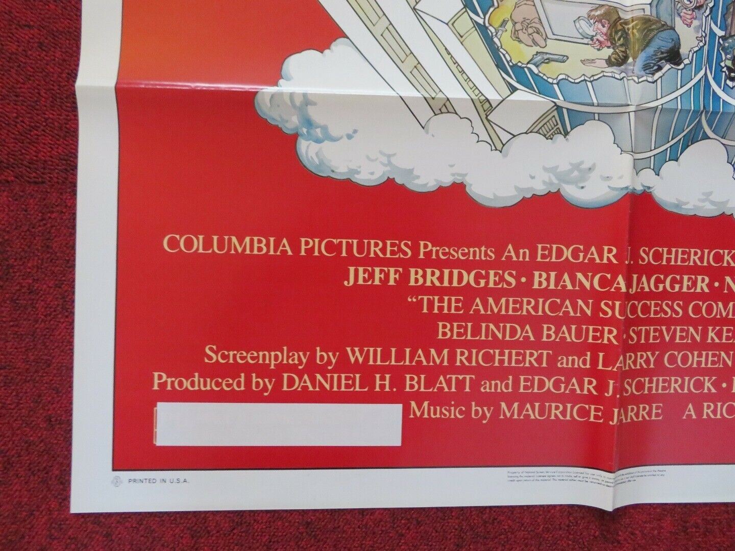 THE AMERICAN SUCCESS COMPANY FOLDED US ONE SHEET POSTER JEFF BRIDGES 1979 Movie posters