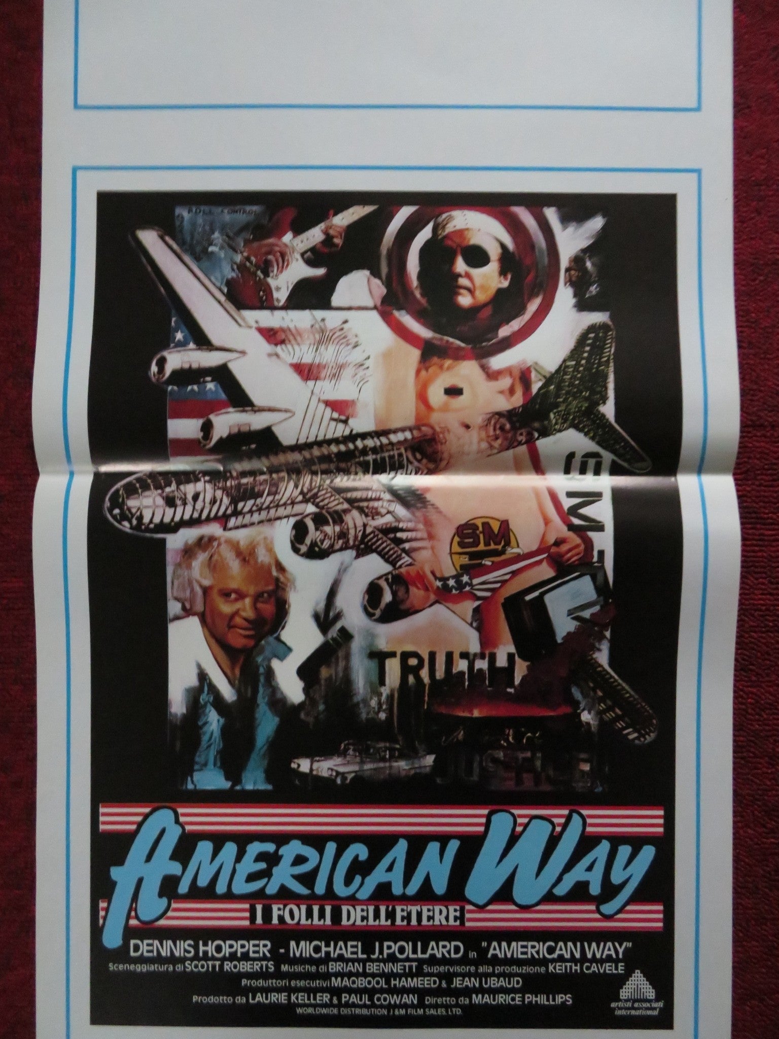 THE AMERICAN WAY ITALIAN LOCANDINA POSTER DENNIS HOPPER MICHAEL J. POLLARD 1988 Rendezvous Cinema Movie posters