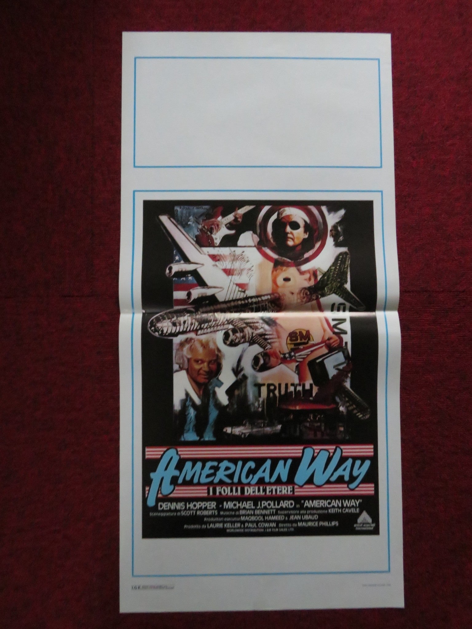 THE AMERICAN WAY ITALIAN LOCANDINA POSTER DENNIS HOPPER MICHAEL J. POLLARD 1988 Rendezvous Cinema Movie posters