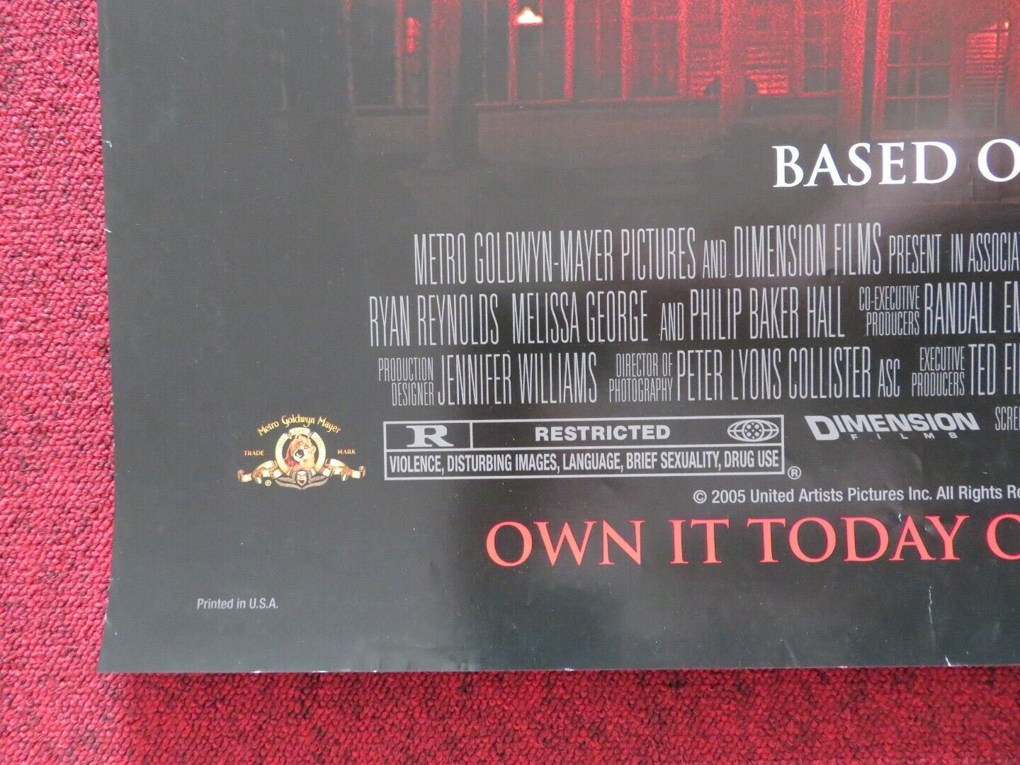 THE AMITYVILLE HORROR VHS DVD US ONE SHEET POSTER ROLLED RYAN REYNOLDS 2005 - Rendezvous Cinema