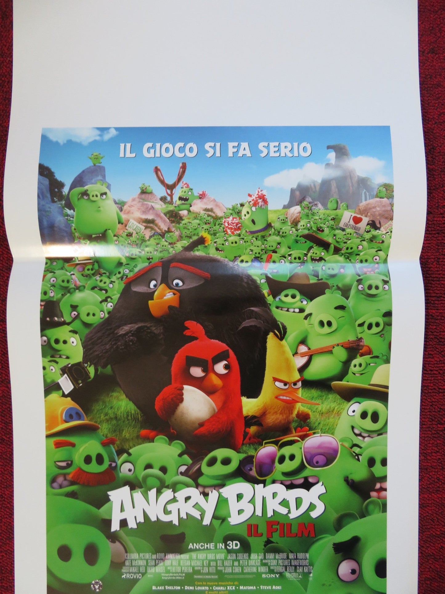 THE ANGRY BIRDS MOVIE ITALIAN LOCANDINA (27.5"x13") POSTER JASON SUDEIKIS 2016 Rendezvous Cinema Movie posters