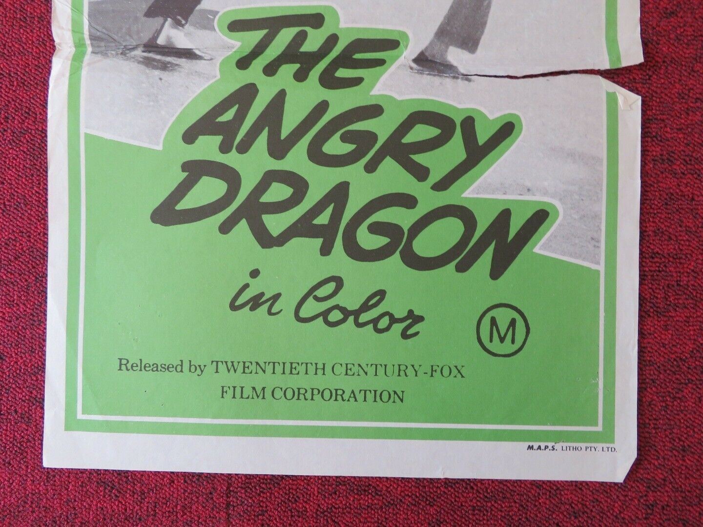 THE ANGRY DRAGON FOLDED AUSTRALIAN DAYBILL POSTER TIEN YING LI 1973 Movie posters