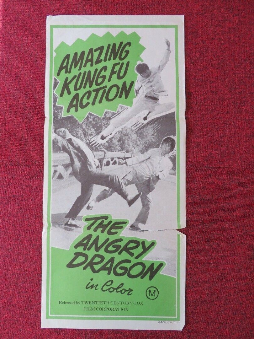 THE ANGRY DRAGON FOLDED AUSTRALIAN DAYBILL POSTER TIEN YING LI 1973 Movie posters