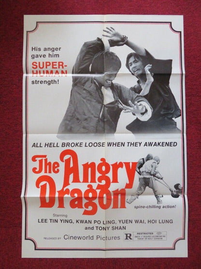 THE ANGRY DRAGON FOLDED US ONE SHEET POSTER TIEN YING LI 1973 Movie posters