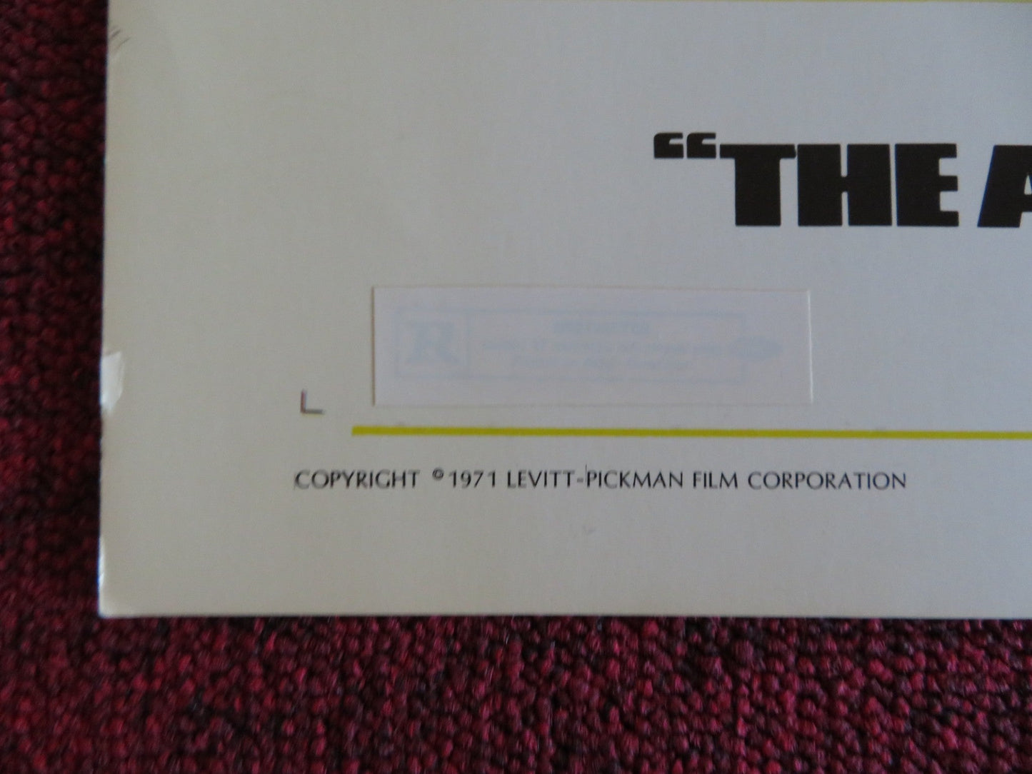 THE ANIMALS US HALF SHEET (22"x 28") POSTER HENRY SILVA KEENAN WYNN 1971 Rendezvous Cinema Movie posters