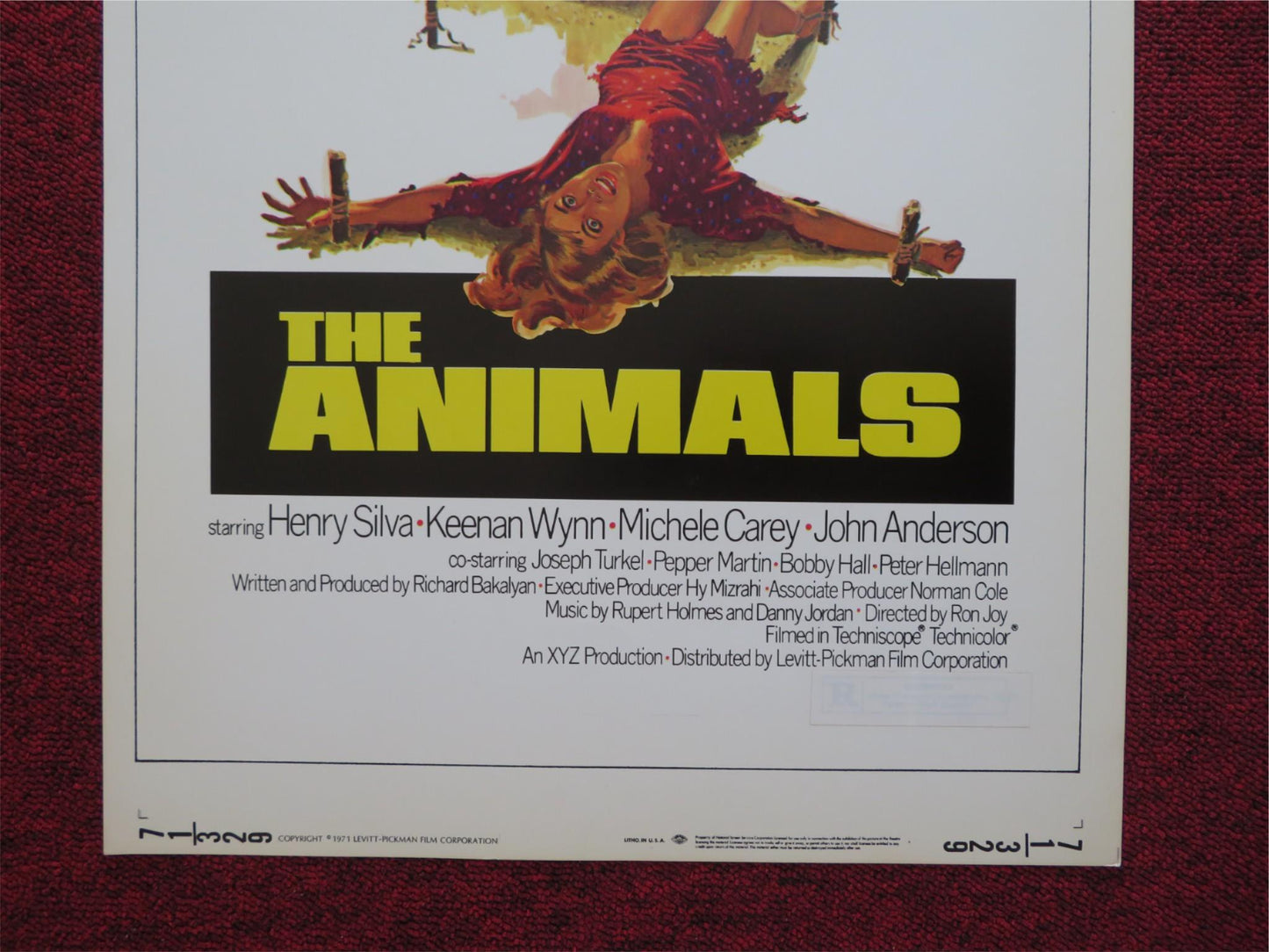 THE ANIMALS US INSERT (14"x 36") POSTER HENRY SILVA KEENAN WYNN 1971 Rendezvous Cinema Movie posters