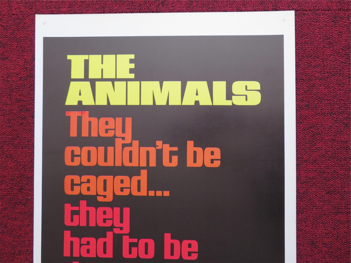 THE ANIMALS US INSERT (14"x 36") POSTER HENRY SILVA KEENAN WYNN 1971 Rendezvous Cinema Movie posters
