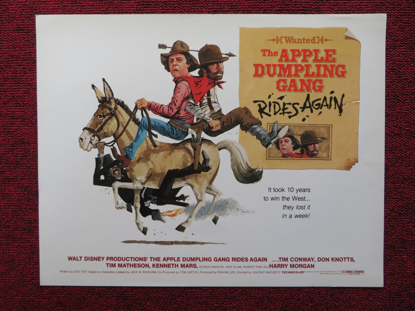 THE APPLE DUMPLING GANG RIDES AGAIN - A US LOBBY CARD DISNEY TIM CONWAY 1979 Rendezvous Cinema Movie posters