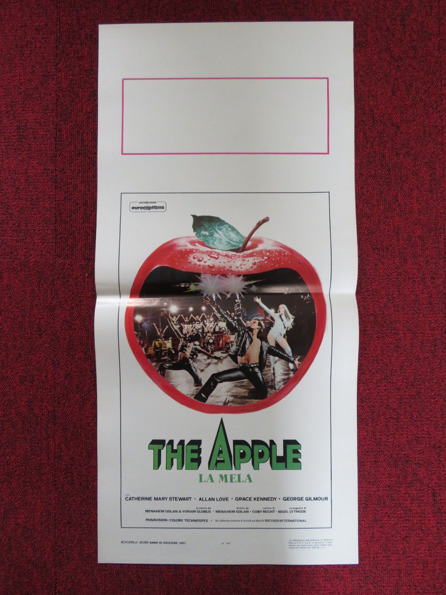 THE APPLE ITALIAN LOCANDINA POSTER ALLAN LOVE CATHERINE MARY STEWART 1980 Rendezvous Cinema Movie posters