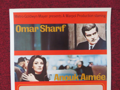 THE APPOINTMENT US INSERT (14"x 36") POSTER OMAR SHARIF ANOUK AIMEE 1969 Rendezvous Cinema Movie posters