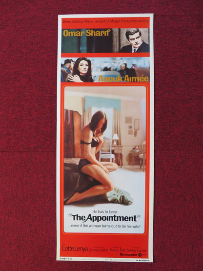 THE APPOINTMENT US INSERT (14"x 36") POSTER OMAR SHARIF ANOUK AIMEE 1969 Rendezvous Cinema Movie posters
