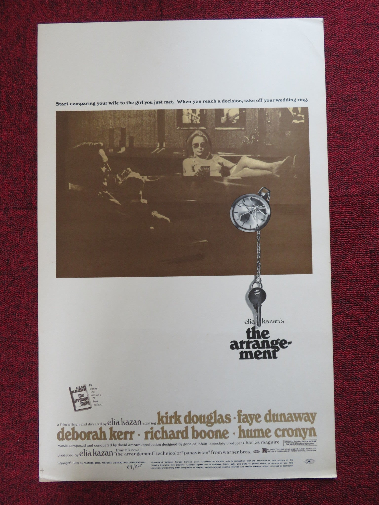 THE ARRANGEMENT WINDOW CARD (14"x 22") POSTER KIRK DOUGLAS FAYE DUNAWAY 1969 Rendezvous Cinema Movie posters