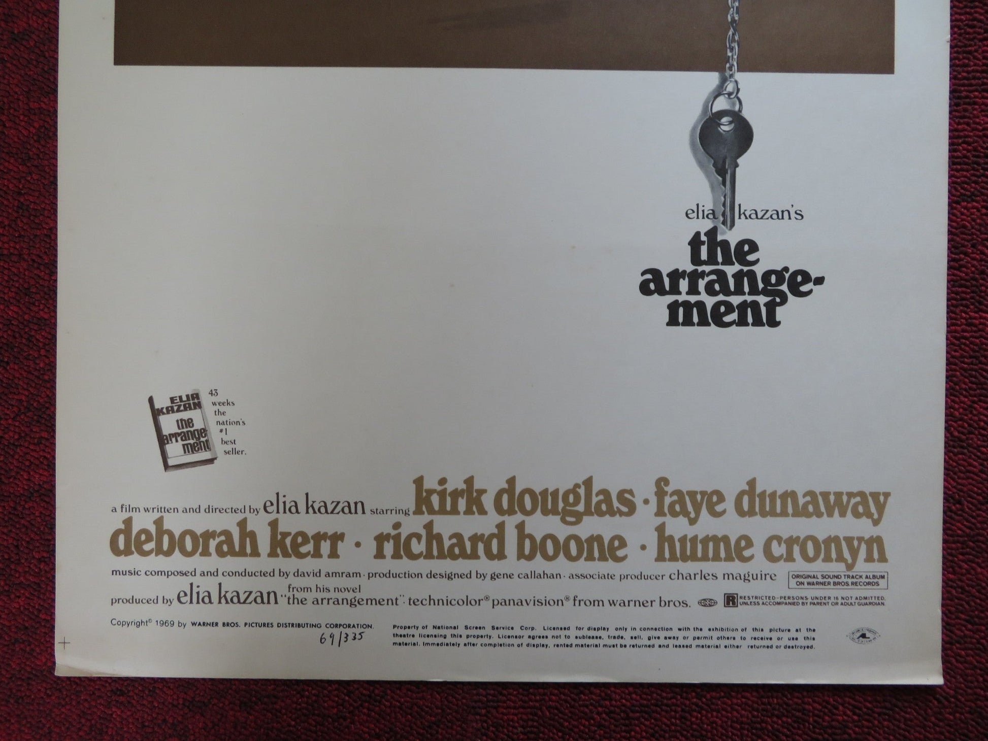THE ARRANGEMENT WINDOW CARD (14"x 22") POSTER KIRK DOUGLAS FAYE DUNAWAY 1969 Rendezvous Cinema Movie posters