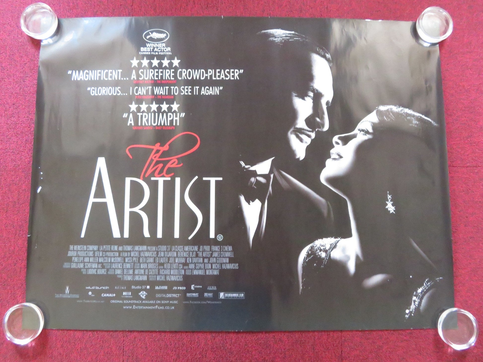 THE ARTIST UK QUAD (30"x 40") ROLLED POSTER JEAN DUJARDIN JOHN GOODMAN 2011 Rendezvous Cinema Movie posters