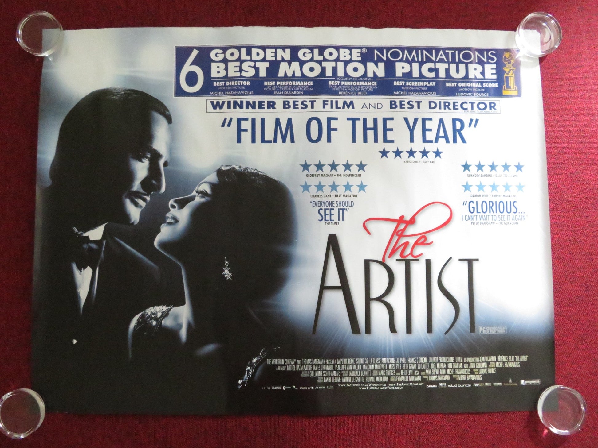 THE ARTIST UK QUAD (30"x 40") ROLLED POSTER JOHN GOODMAN PENELOPE A. MLLLER 2011 Rendezvous Cinema Movie posters