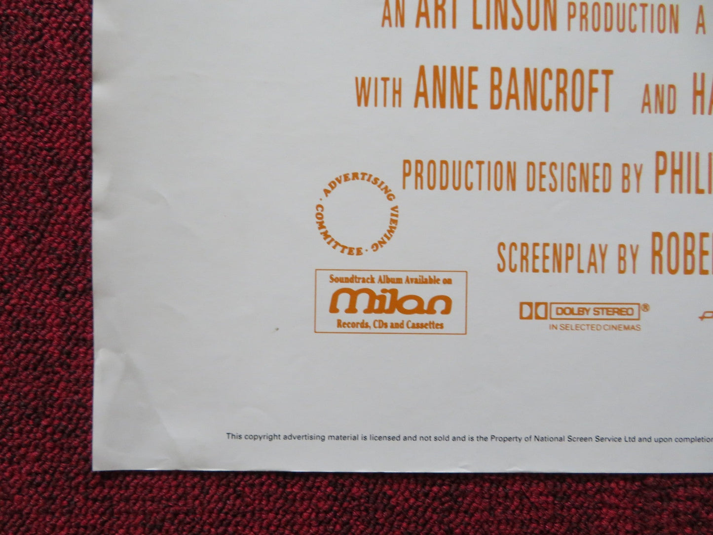 THE ASSASSIN UK QUAD POSTER FOLDED BRIDGET FONDA GABRIEL BYRNE 1993 Rendezvous Cinema Movie posters