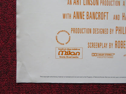 THE ASSASSIN UK QUAD POSTER FOLDED BRIDGET FONDA GABRIEL BYRNE 1993 Rendezvous Cinema Movie posters