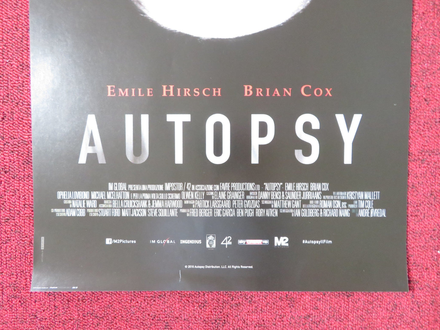 THE AUTOPSY OF JANE DOE ITALIAN LOCANDINA POSTER BRIAN COX EMILE HIRSCH 2016 Rendezvous Cinema Movie posters