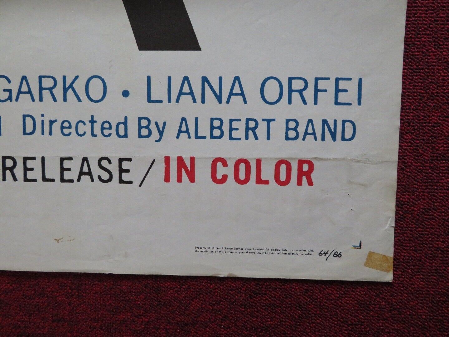 THE AVENGER FOLDED US ONE SHEET POSTER STEVE REEVES CUPLA MARLIER 1964 - Rendezvous Cinema