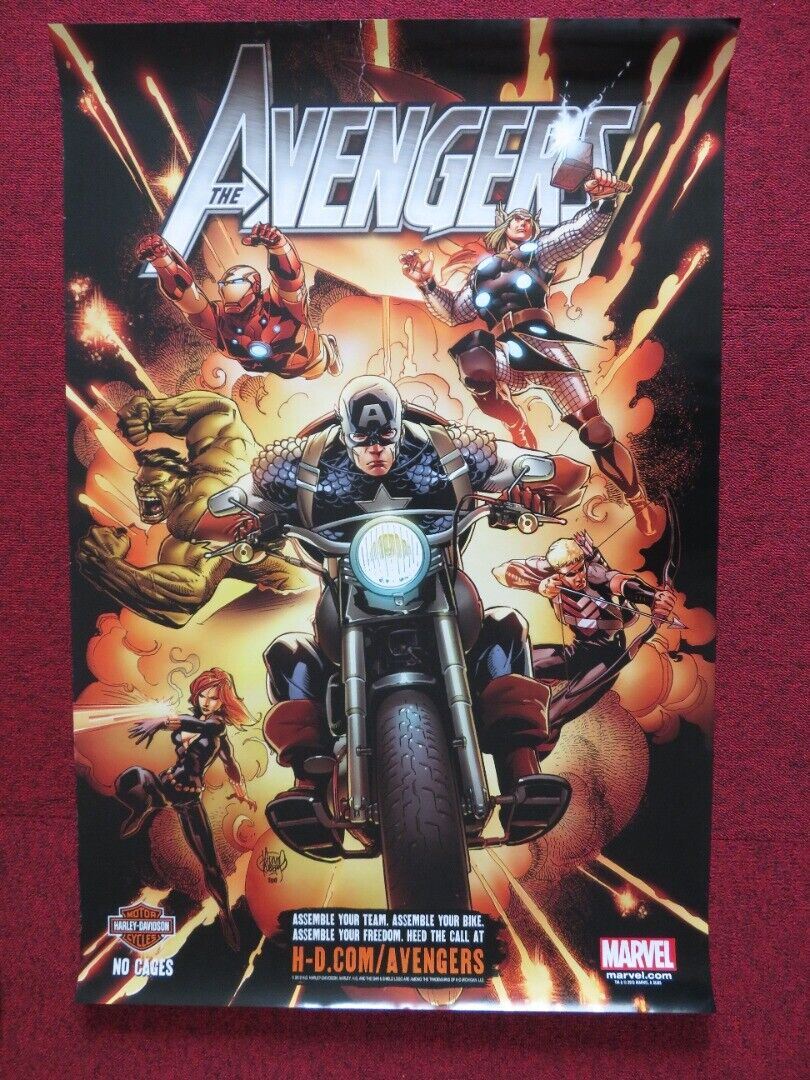 THE AVENGERS - HARLEY DAVIDSON U.S ROLLED PROMO POSTER MARVEL HARLEY DAVIDSON Rendezvous Cinema Movie posters