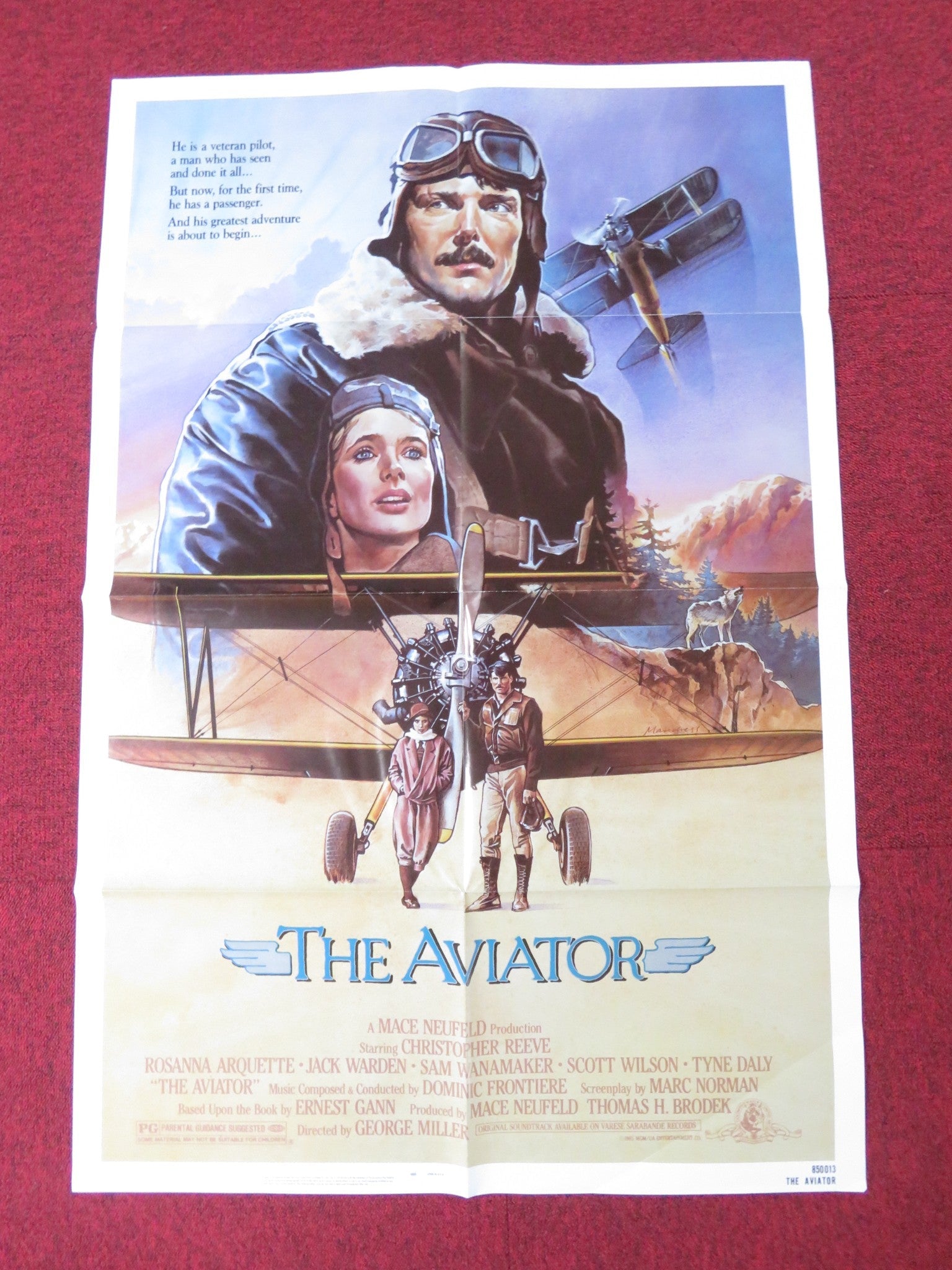 THE AVIATOR FOLDED US ONE SHEET POSTER CHRISTOPHER REEVE JACK WARDEN 1985 Rendezvous Cinema Movie posters