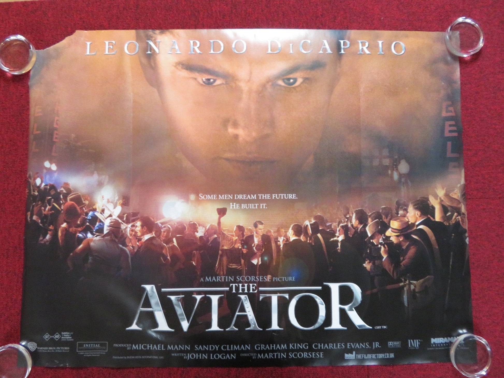 THE AVIATOR UK QUAD (30"x 40") ROLLED POSTER LEONARDO DI CAPRIO 2004 Rendezvous Cinema Movie posters
