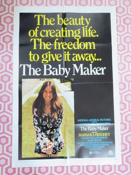 THE BABY MAKER FOLDED US ONE SHEET POSTER BARBARA HERSHEY SAM GROOM 1970 Movie posters