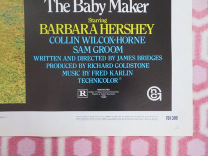 THE BABY MAKER FOLDED US ONE SHEET POSTER BARBARA HERSHEY SAM GROOM 1970 Movie posters
