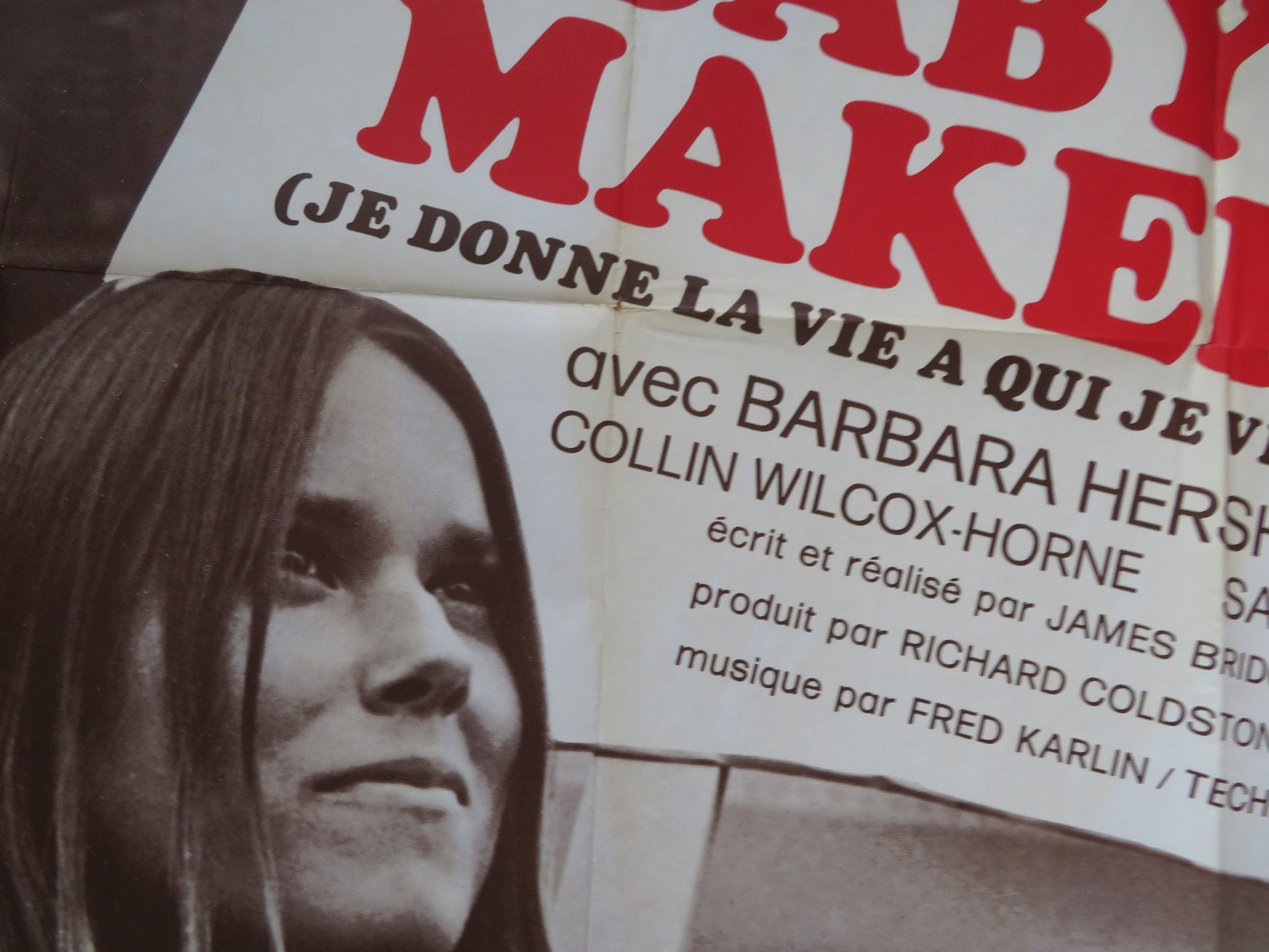 THE BABY MAKER FRENCH GRANDE POSTER BARBARA HERSHEY 1970 Rendezvous Cinema Movie posters