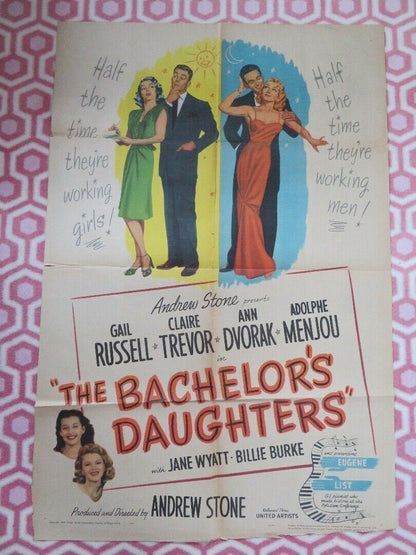 THE BACHELOR'S DAUGHTER'S FOLDED US ONE SHEET POSTER G RUSSELL C TREVOR 1946 Movie posters