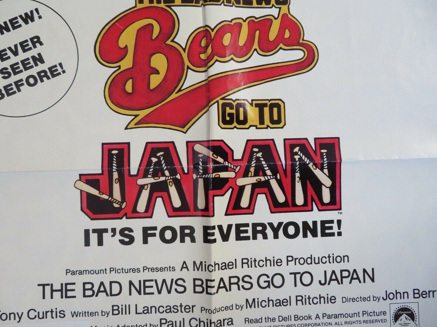 THE BAD NEWS BEARS GO TO JAPAN US ONE SHEET POSTER TONY CURTIS 1978 Movie posters