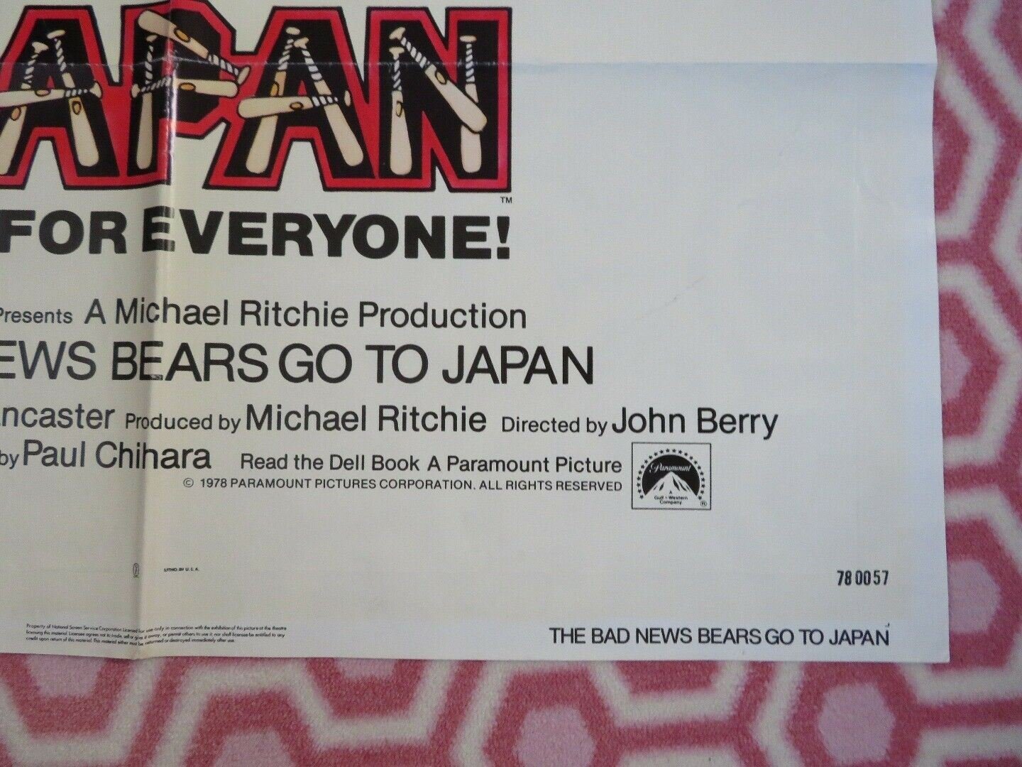 THE BAD NEWS BEARS GO TO JAPAN US ONE SHEET POSTER TONY CURTIS 1978 Movie posters