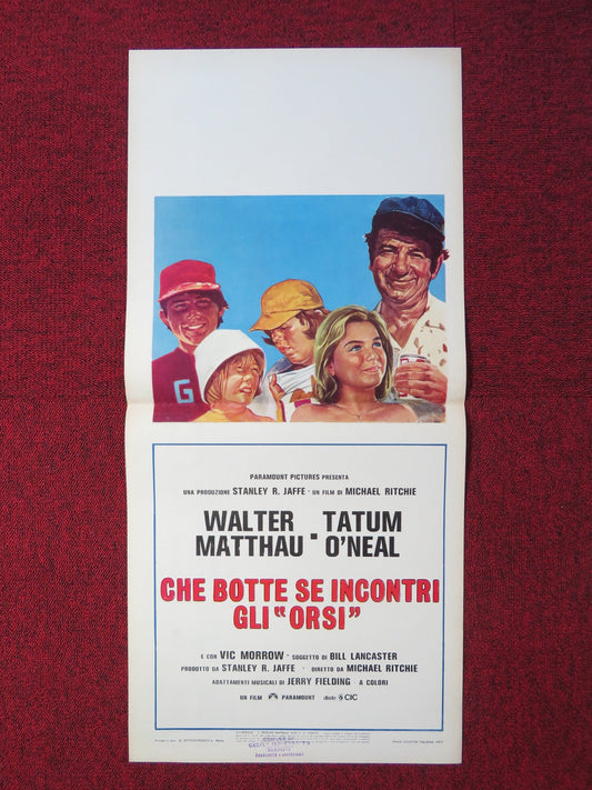 THE BAD NEWS BEARS ITALIAN LOCANDINA POSTER WALTER MATTHAU TATUM O'NEAL 1977 Rendezvous Cinema Movie posters