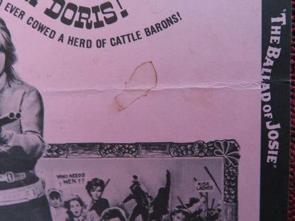 THE BALLAD OF JOSIE - PRESSBOOK UNCUT UNIVERSAL CITY STUDIOS DORIS DAY 1967 Rendezvous Cinema Movie posters