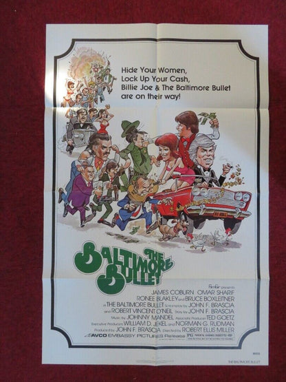 THE BALTIMORE BULL FOLDED US ONE SHEET POSTER JAMES COBURN OMAR SHARIF 1980 Movie posters