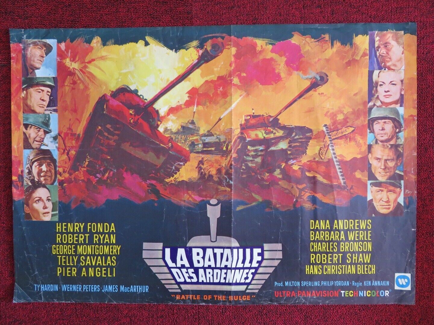 THE BATTLE OF THE BULGE BELGIUM POSTER HENRY FONDA ROBERT SHAW 1965 Movie posters