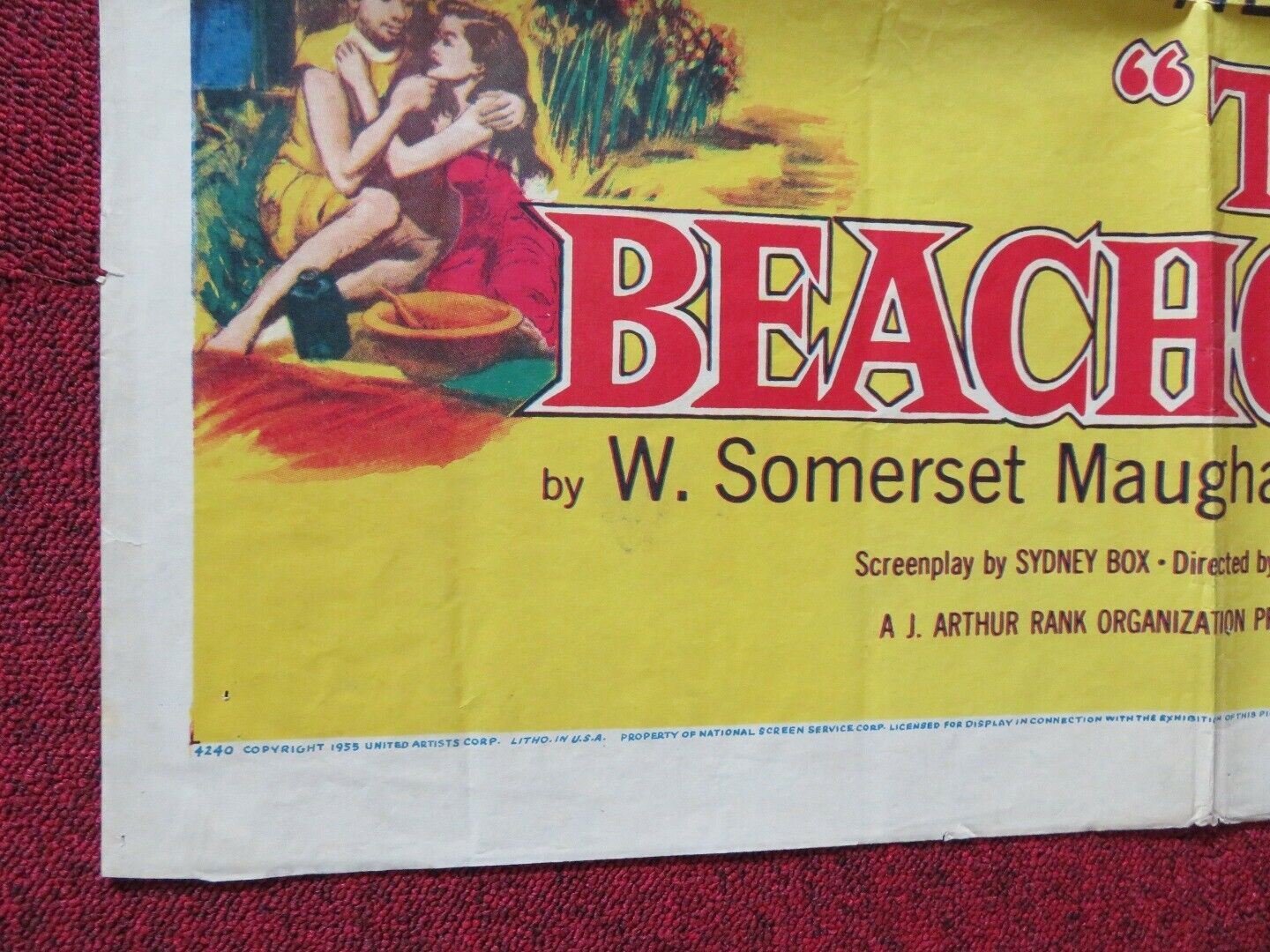 THE BEACHCOMBER FOLDED US ONE SHEET POSTER GLYNIS JOHNS ROBERT NEWTON 1955 Movie posters