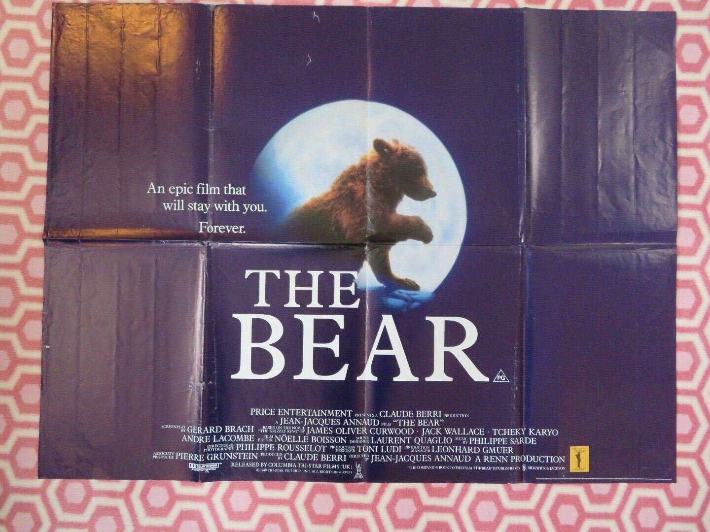 THE BEAR BRITISH QUAD (30"x40") POSTER JAMES OLIVER CURWOOD Movie posters