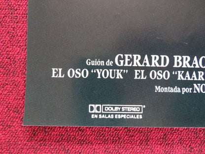 THE BEAR SPANISH ROLLED POSTER JACK WALLACE TCHECKY KARYO 1988 Movie posters