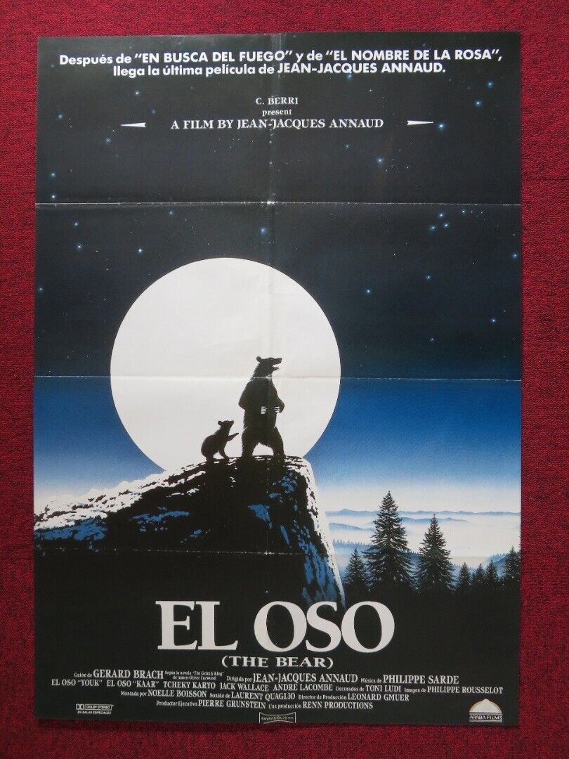 THE BEAR SPANISH ROLLED POSTER JACK WALLACE TCHECKY KARYO 1988 Movie posters